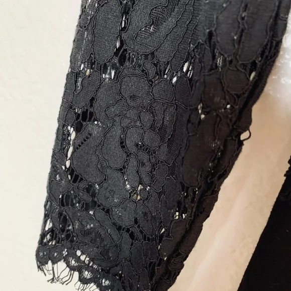 Lulus Dress Black Lace Bodycon Size Medium Long Sleeve LBD Whimsygoth Witchy - Picture 5 of 12